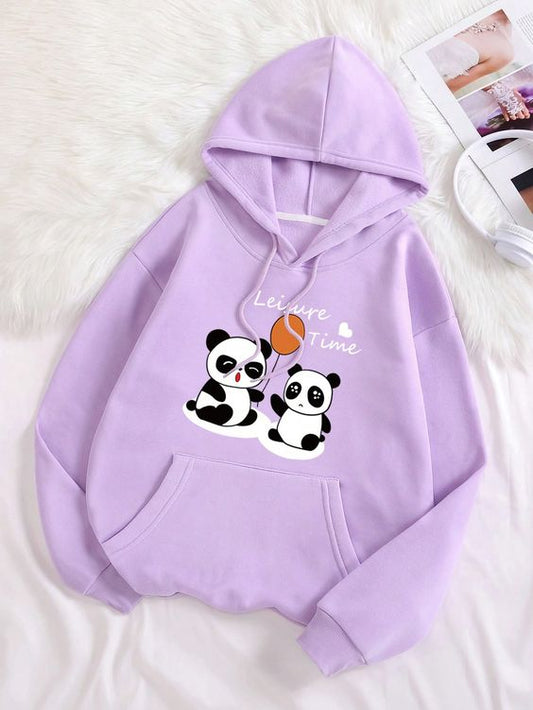 purple beautiful printed hoodies for girls