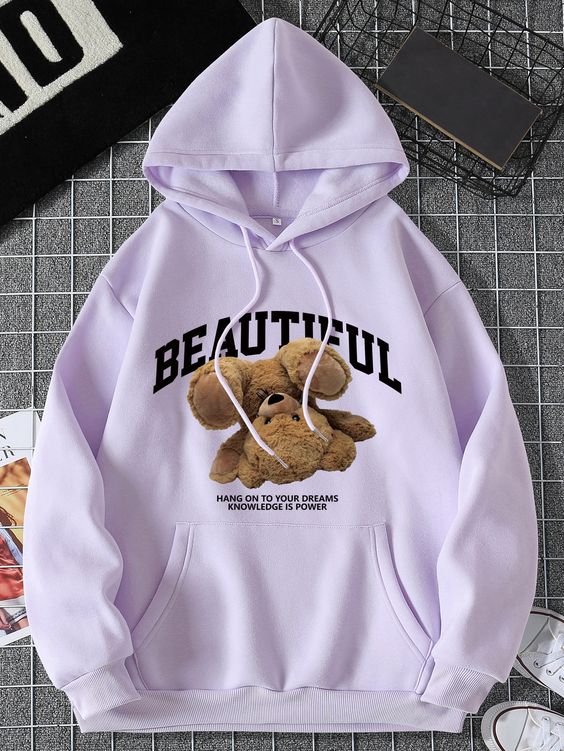 pink beautiful New printed hoodie